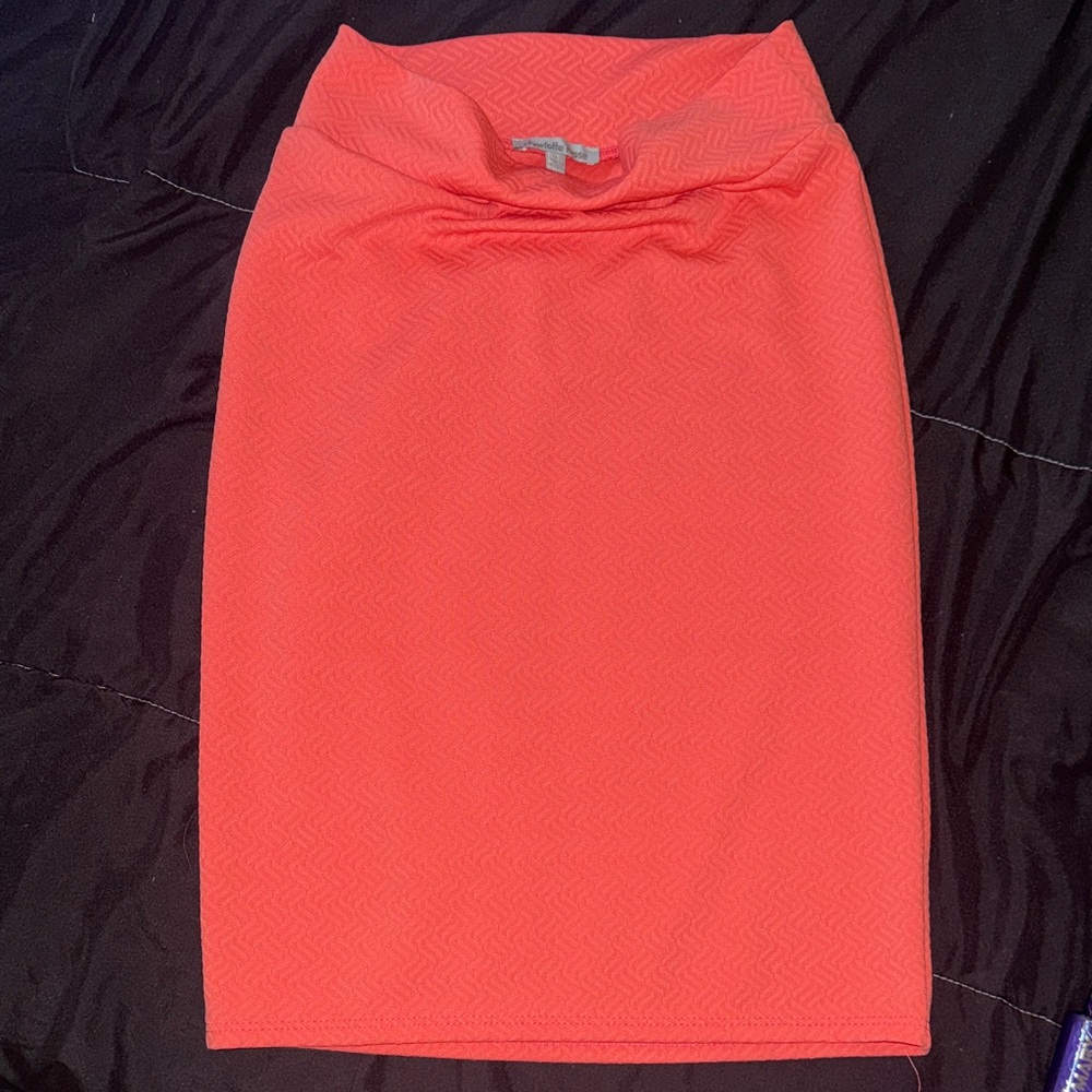 Charlotte Russe Vibrant Coral Pencil Skirt